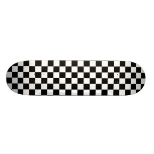 Black& White Chequered Skateboard Deck