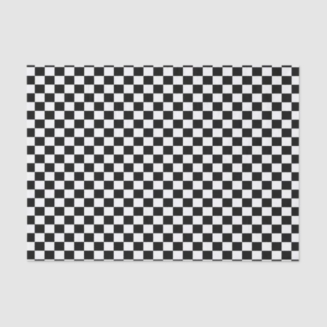 Black & White Chequered  Tissue Paper (Front)