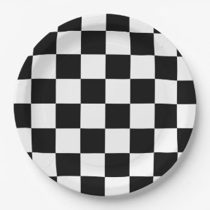 Black white chequered vintage car upsherin plate