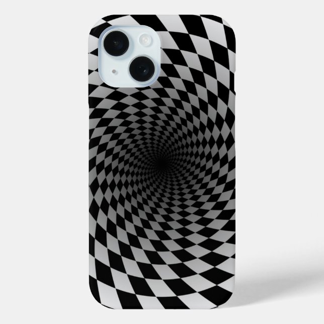 Black & White Chequered Vortex | Case-Mate iPhone Case (Back)