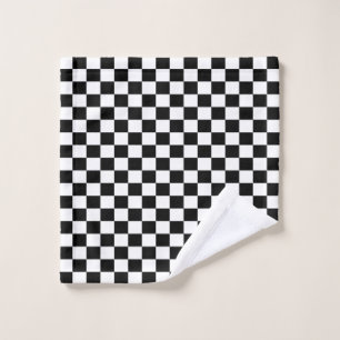 Black & White Chequered Wash Cloth