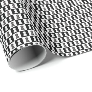 Black & White Chess Allover Chess Board  Wrapping Paper