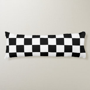 Black White Chess Board Pattern Body Pillow