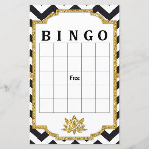 Black White Chevron bingo game