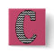 Black & White Chevron "C" Monogram Round Button