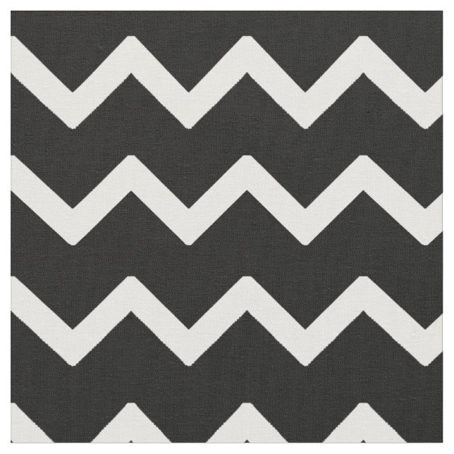 Black White Chevron Fabric (Close Up)