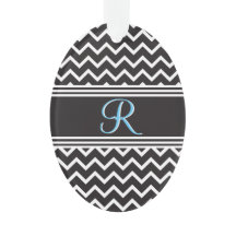 Black | White Chevron Gothic Zigzag Monogram