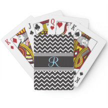 Black | White Chevron Gothic Zigzag Monogram