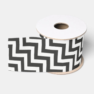 Black White Chevron Grosgrain Ribbon