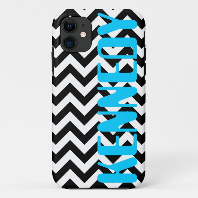 Black White Chevron Pattern Case-Mate iPhone Case (Back)