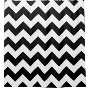 Black White Chevron Shower Curtain