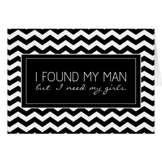 Black & White Chevron Striped Bridesmaid Request Card