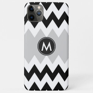 Black White Chevron Stripes Pattern iPhone 11 Pro Max Case