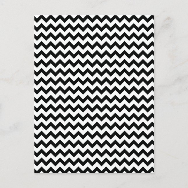 Black White Chevrons Postcard (Front)