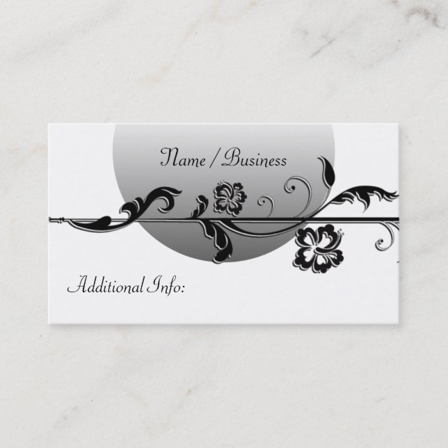Black & White Chic Business Card 2 (Front)