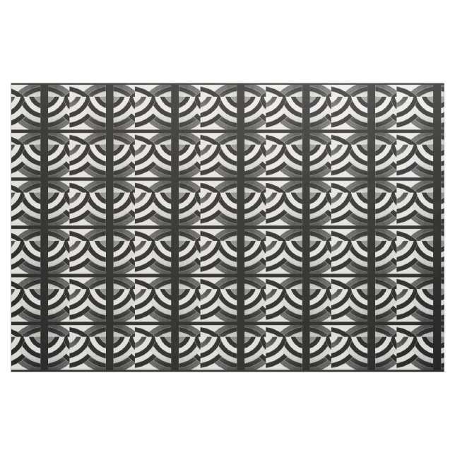 black/white chic contemporary chevrons diamond fabric (Yard)