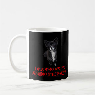 Black & White Chihuahua Mummy Wrapped Around Dewcl Coffee Mug