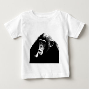 Black White Chimpanzee Baby T-Shirt