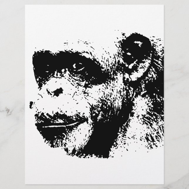 Black & White Chimpanzee Pop Art (Front)