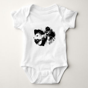 Black & White Chimpanzee Pop Art Baby Bodysuit