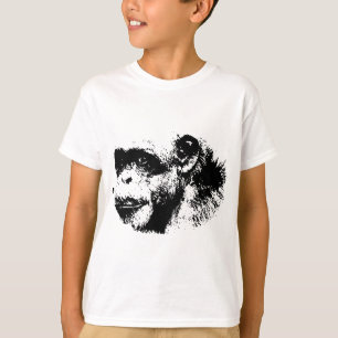 Black & White Chimpanzee Pop Art T-Shirt