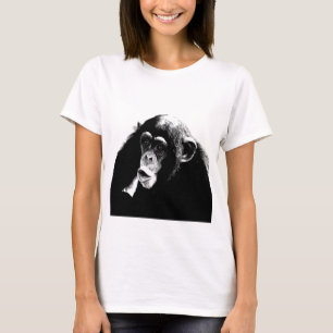 Black White Chimpanzee T-Shirt