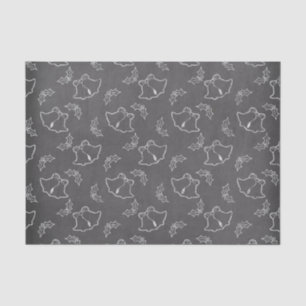 Black & White Christmas Bells Chalkboard Tissue Paper