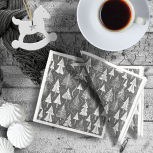 Black White Christmas Pattern#6 ID1009 Napkin
