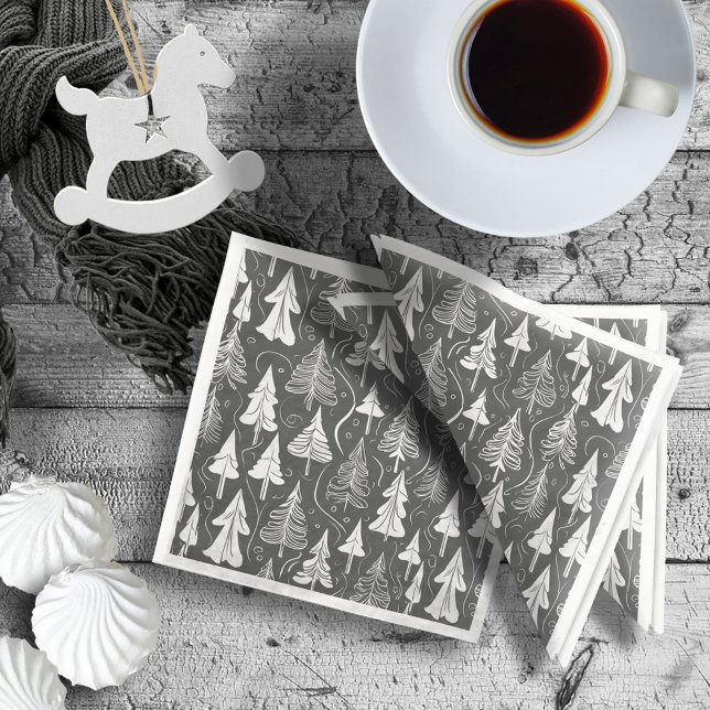 Black White Christmas Pattern#6 ID1009 Napkin (Creator Uploaded)