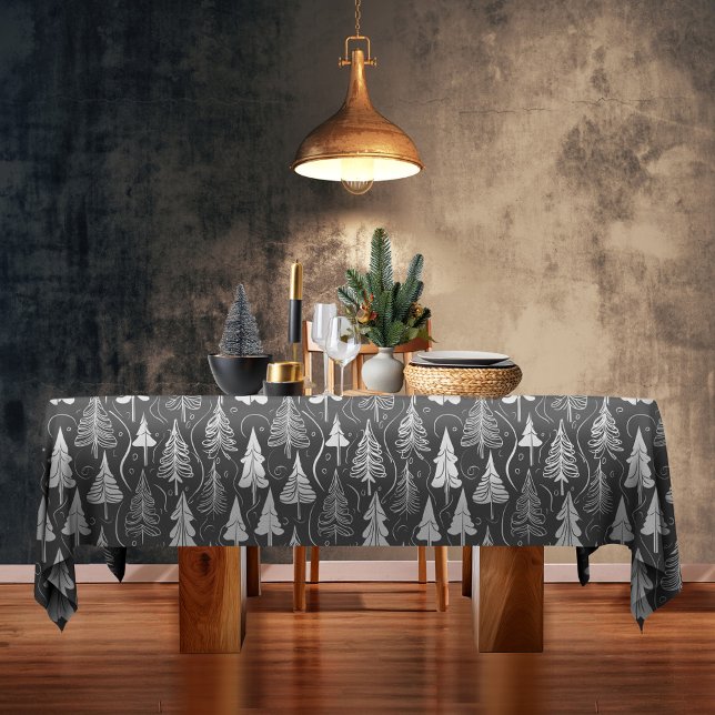 Black White Christmas Pattern#6 ID1009 Tablecloth (Creator Uploaded)