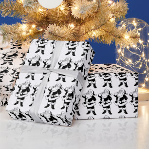 Black & White Christmas Santa Wrapping Paper