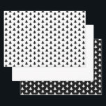 Black/White Christmas Tree Iconic Pattern Wrapping Paper Sheet<br><div class="desc">This is a black and white graphic design created with a seamless iconic pattern of a Christmas tree icon repeated in offset rows. The set of three coordinating sheets includes 1. Black trees on a white background, 2. Is solid white, and 3. White trees on a black background. A great...</div>