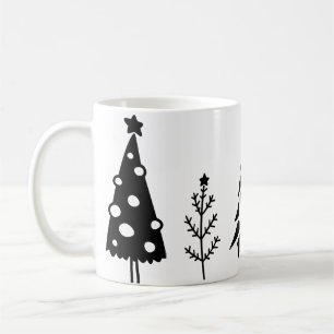 Black & White Christmas Trees Coffee Mug