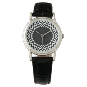Black White Circle Chevron Watch