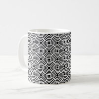 Black White Circle Discs Ripple Op-Art Pattern