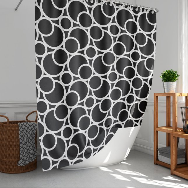 Black & White Circle Pattern  Shower Curtain (Creator Uploaded)