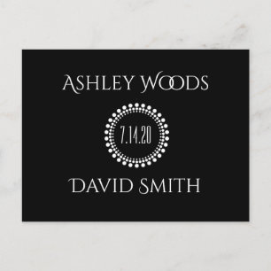 Black White Circle Save The Date Invitation Postcard