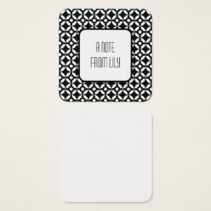 Black & White Circular Retro Pattern Message Notes