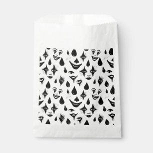 Black White Circus Clown Faces Halloween Fun Favour Bags