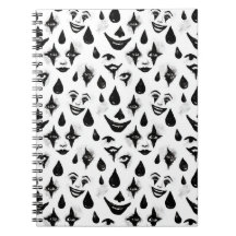 Black White Circus Clown Faces