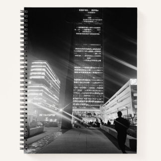 Black & White City Lights College-Ruled Notebook