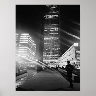 Black & White City Lights Poster
