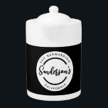 Black White City Town Place Location Name Circle<br><div class="desc">Simple minimalist chic posh stye black and white place name inside black circle ring. Perfect design for home,  office and your business. Customise it with texts of your own choice.</div>