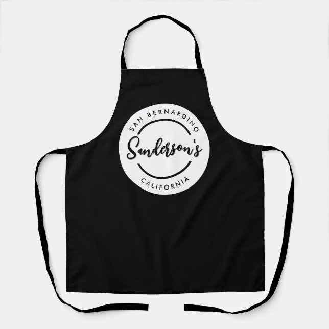 Black White City Town Place Location Name Circle  Apron (Front)