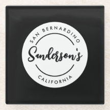 Black White City Town Place Location Name Circle