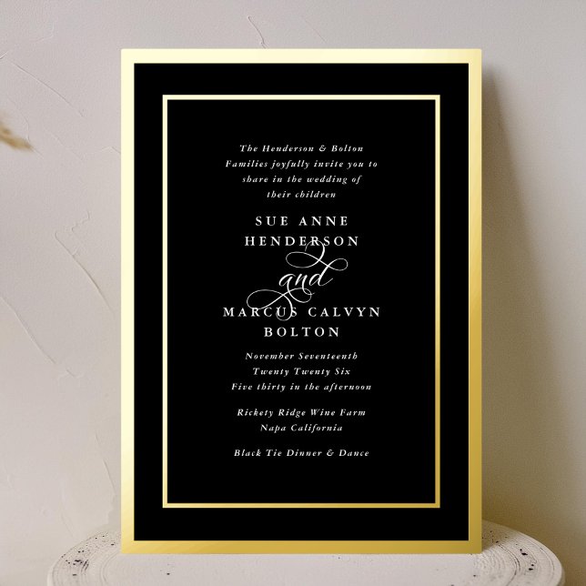 Black & White Classic Ampersand Gold Frame Wedding (Creator Uploaded)