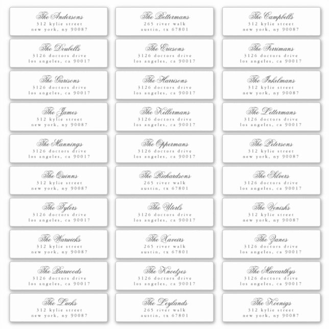Black White Classic Calligraphy Address Guest (Front)
