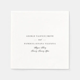 Black & White Classic Calligraphy Elegant Wedding Napkin