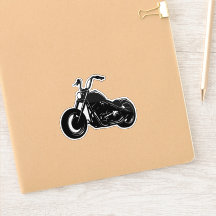 Black White Classic Cruiser Motorcycle Vector Art