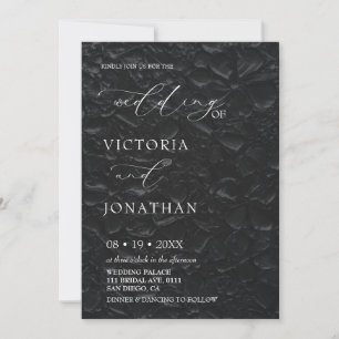 Black & White Classic Elegant Photo Wedding Invitation